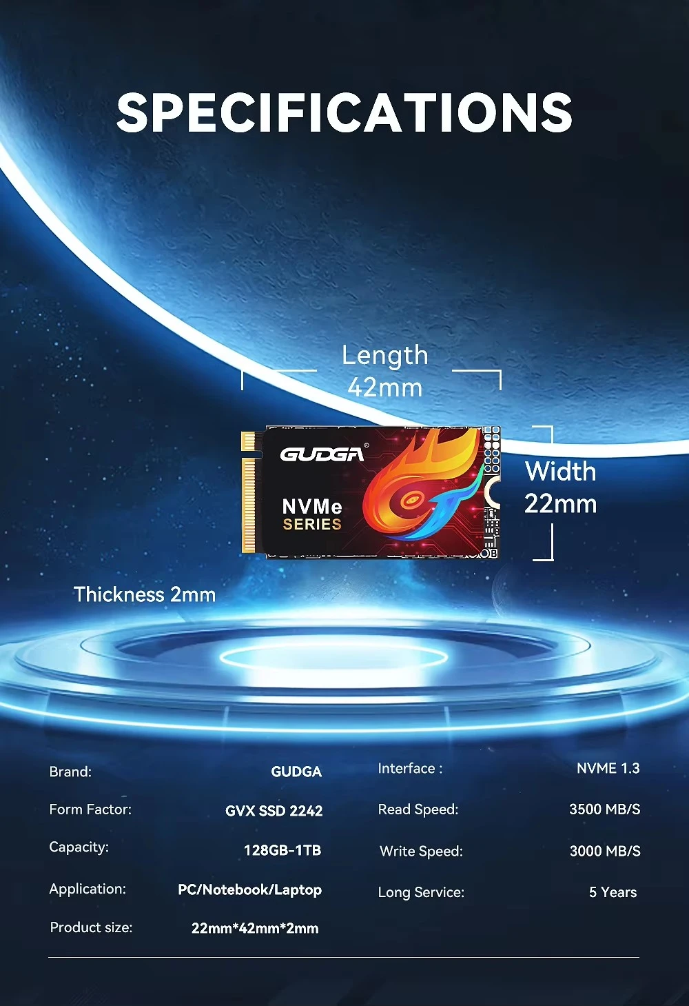 NVMe PCIE3.0 M.2 Ssd 3500mb/s